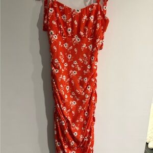 Altar'd State Red Floral Midi Dress